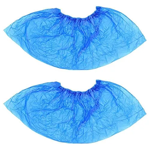 AURMOO 300x Schuhüberzieher Einweg, Galoschen, Überzieher für Schuhe, Überschuhe Einweg, Überziehschuhe Einweg für Haushalt, Klinik, Überzieh Einweg, Wasserdicht, Staubdicht, PE Material, Blau