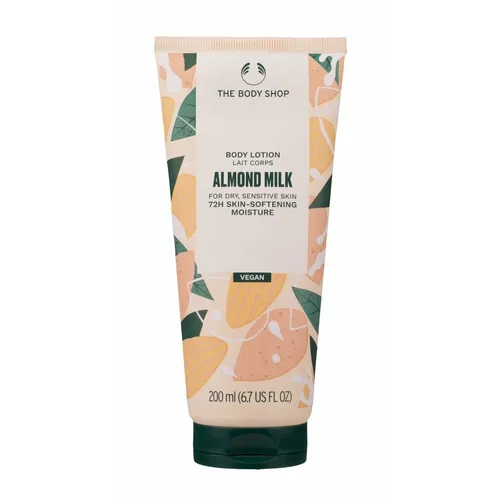 The Body Shop Almond Milk Body Lotion 200 ml - Bodylotion für trockene und empfindliche Haut, spendet intensive Feuchtigkeit und macht die Haut samtweich, ideal für tägliche Anwendung.
