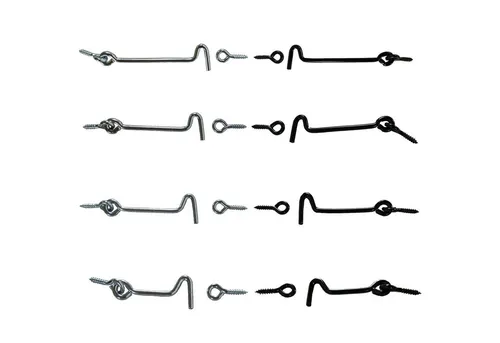 BooGardi Türriegel Sturmhaken, Din Rechts und Din Links, (1-tlg., silberfarben 60mm · verschiedenen Größen), Torkaken Schlosshaken Fallhaken Verschlusshaken