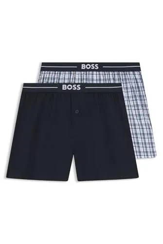 NOS Boxer EW 2P - Herren-Boxershorts - 2er Pack Boxershorts in Karo und uni, aus 100% BCI Baumwolle für höchsten Tragekomfort und optimale Passform. Nachhaltige Produktion, maschinenwaschbar bei 40°C.