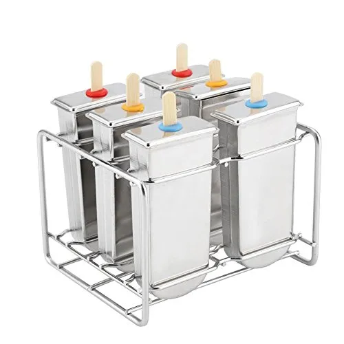 Cafopgrill Edelstahl EIS EIS am Stiel Formen Kit EIS Makers mit Tray Industrial Home Küche DIY EIS Maker Tool(4#)