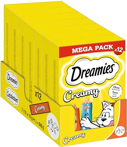 Dreamies Creamy Snacks Huhn & Lachs Megapack für Katzen von Dreamies