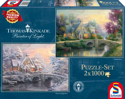 Schmidt Spiele Puzzle Thomas Kinkade Lamplight Manour 2 x 1000 Teile - Klassische Puzzles mit 2 x 1000 Teilen von Schmidt Spiele. Genießen Sie höchste Qualität und perfekte Passgenauigkeit für stundenlangen Puzzle-Spaß!
