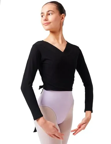 tanzmuster Ballett Wickeljacke Mädchen in schwarz von tanzmuster