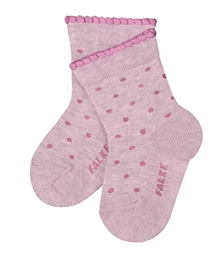FALKE Unisex Baby Socken Little Dot B So Baumwolle gemustert 1 Paar, Rosa Parfait 8444, 74-80