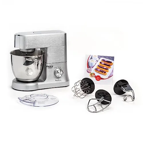 Moulinex Masterchef QA810D Planetary Knetmaschine - Knet- & Rührmaschine mit 6,7 Liter Kapazität, 1500 W Leistung und 8 Geschwindigkeitsstufen für müheloses Backen und Kochen.