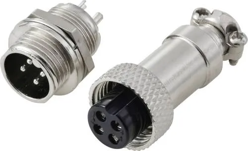 TRU COMPONENTS TC-13895584 Rundsteckverbinder Stecker, Buchsenkontakt Gesamtpolzahl: 4 Serie (Rundsteckverbinder): GX12 1 Set