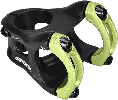 SPANK Split Vorbau 31.8mm in Grün - Der SPANK Split Vorbau vereint geringes Gewicht und hohe Stabilität, ideal für Enduro-Fahrer. Mit verschiedenen Längen und modernem Design passt er perfekt zu jedem Fahrstil.