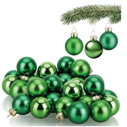 com-four® 40x Weihnachtskugel - Baumschmuck für die Weihnachtstanne - Mini-Glaskugeln Ø 3 cm - Weihnachtsdeko - kleine Christbaumkugeln aus echtem Glas für Weihnachten