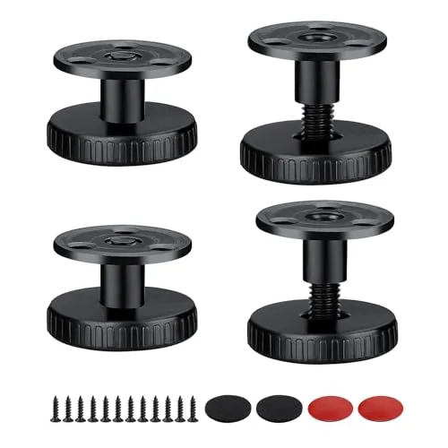 0XBIT Möbelfuß Verstellbar, 4 Stück Möbelfuss Kohlenstoffstahl, 27–40 mm Möbelfuß Höhenverstellbar, Verstellbare Füße, Gebohrt Oder Selbstklebend, Geeignet für Tische, Schränke und Sofamöbelbeine
