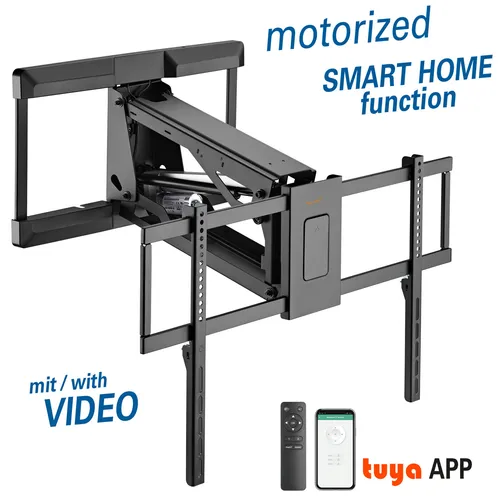 my wall HP 65 L motorisierter TV Wandhalter 43 - 90 Zoll - Vollbewegliche TV-Halterung in Schwarz, ideal für flexibles Fernsehen und optimalen Komfort bei der Raumnutzung.