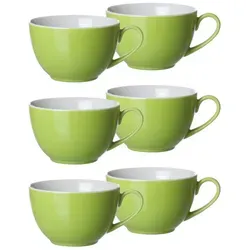 Ritzenhoff & Breker Doppio Kaffeetassen 6er Set - Thermobehälter: Buntes Mix & Match mit 200 ml Fassungsvermögen, aus robustem Porzellan, spülmaschinenfest und ideal für jeden Anlass.