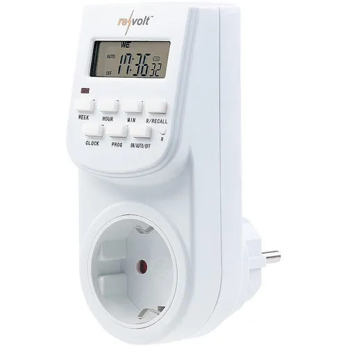 revolt Digitale Zeitschaltuhr mit LCD-Display, minutengenau, 140 Schaltzeiten