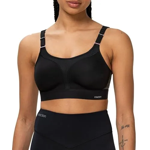 Triaction Damen Sport-BH Extreme Lite N, Schwarz (Gr. 70B) - Funktionsunterwäsche, atmungsaktives Material mit feuchtigkeits-regulierenden Zonen, ideal für sensible Haut und perfekten Halt beim Sport.