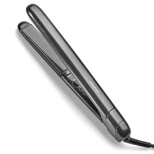 BaByliss Titanium Shine Glätteisen – NEU 2025, Titan-Keramik-Gleittechnologie, 5 Temperatureinstellungen 150–230°C, Weltweite Nutzung, Silber, ST620E