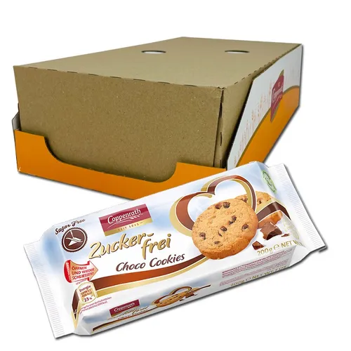  Coppenrath Choco Cookies zuckerfrei, Kekse, 7 Packungen je 200g 11,39€/1kg