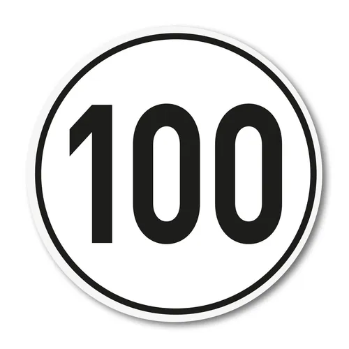km/h Aufkleber I Größe Ø 10 cm I Geschwindigkeitsaufkleber I kfz_757 100