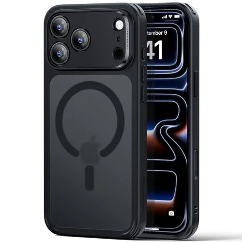 ESR für iPhone 17 Pro Hülle mit Kamerasteuerung Capture Button, Kompatibel mit Magsafe, Handyhülle für iPhone 17 Pro Case, Anti-Vergilbung, Zertifizierter Militärschutz Starke Stoßfest, Mattschwarz