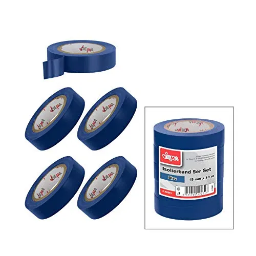DEMA Isolierband 5er Set Blau 15 mm x 10 m