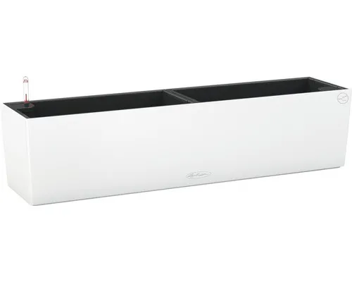 Lechuza Blumenkasten Balconera Color 80 weiß - Garten-Zubehör mit integriertem Wasserspeicher für gesunde Pflanzenpflege, frostfest und UV-beständig, ideal für Balkon und Terrasse.