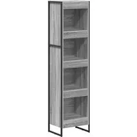 vidaXL Bücherregal Graues Sonoma 80 x 30 x 155 cm - Industrielles Bücherregal aus Holzwerkstoff, ideal für moderne Wohnzimmer. Bietet eleganten Stil und praktischen Stauraum für Bücher und Deko. Robuste Stahlbeine garantieren Stabilität und Langlebigkeit.