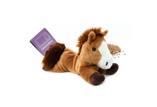 Habibi Plush Wärmekissen Pony Braun - Wärmetherapie mit einem kuscheligen Pony-Stofftier, gefüllt mit 100% Hirse für sanfte Wärme und Wohlbefinden.