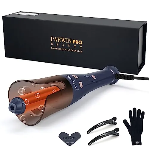 Lockenstab Automatisch PARWIN PRO BEAUTY 360° drehbarer Lockenstab 32mm Keramikbeschichtung Lockenwickler Negativ-Ionen 4 Einstellbare Temperatur 7s Signalton