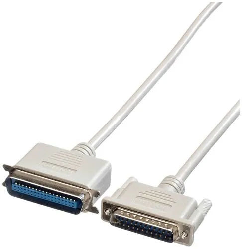 Roline Parallel Anschlusskabel [1x D-SUB-Stecker 25pol. - 1x Centronics-Stecker] 3.00m Grau