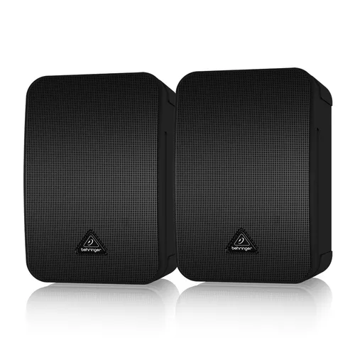 Behringer 1C-BK Monitor Speakers - Ultra kompakte 2-Wege Studiomonitore, ideal für Homerecording und Multimedia mit 100W Leistung, präziser Frequenzweiche und Wandmontagekit für einfache Installation.