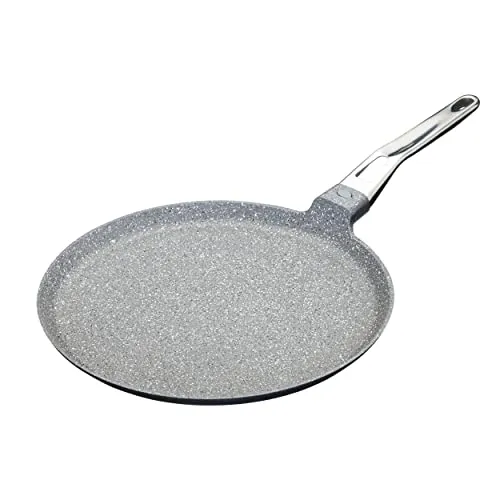 MasterClass Induktionsgeeignete Crêpe-Pfanne 28 cm aus Aluminiumguss - Crepe-Pfannen mit kratzfester Antihaftbeschichtung, ideal für gesunde Zubereitung und einfaches Wenden von Crêpes, perfekt für den täglichen Gebrauch.