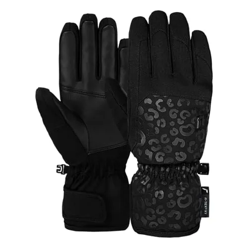 Reusch Damen Skihandschuhe Keira R-TEX® XT – Schwarz - Verstellbare Skihandschuhe für Damen mit wasserdichter R-TEX XT Membran und extra wärmender R-LOFT(TM) Isolation, ideal für Outdoor-Aktivitäten.