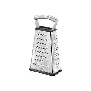 GEFU Vierkantreibe VITALES LASER CUT - Reiben & Küchenreiben – Hochwertige Edelstahlreibe mit 4 Reibeflächen, ideal für Gemüse, Käse und mehr. Spülmaschinengeeignet und mit Antirutschfuß für sicheren Halt.