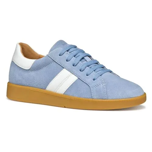 Geox Meleda B Sportschuhe Blau EU 40 für Damen - Sneaker mit atmungsaktiver RESPIRA™ Technologie für ein angenehmes Fußklima. Leicht und stylish im Tennis-Stil, ideal für lässige Alltagsoutfits.