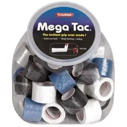 Tourna Overgrip Mega Tac Display 36 Stück - Weiß/Blau/Schwarz - Das griffigste Overgrip für perfekten Halt beim Spiel. Mit spezieller PU-Beschichtung und hoher Schweißaufnahme sorgt es für eine rutschfeste Handhabung. Ideal für ambitionierte Spieler!