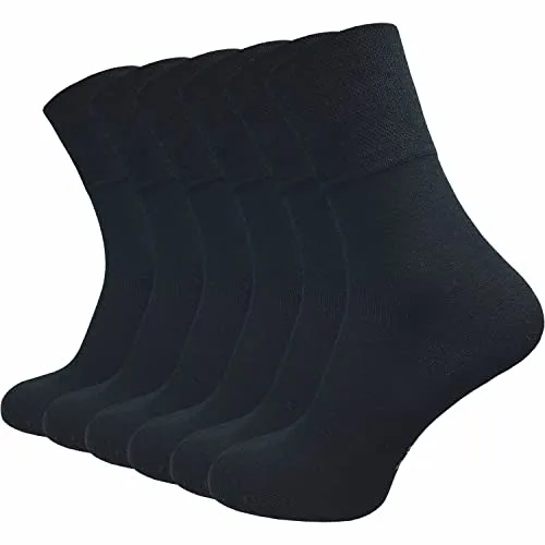 GAWILO Herren Bambus Socken (6er-Pack) ohne Gummidruck | Viskose aus Bambus Zellstoff (43-46, schwarz)