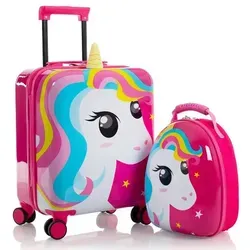 Heys Kids 4-Rollen Kofferset 2tlg. - Pink - Koffer für Kinder, 4 leichtgängige Rollen und ein farbenfrohes Design, perfekt für kleine Abenteurer und Reisen.