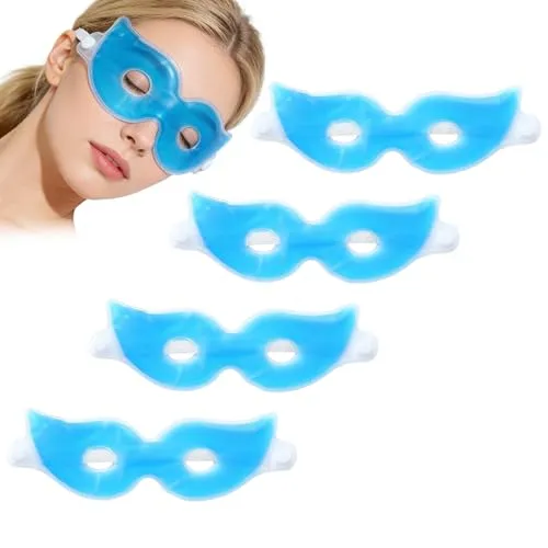 Stück Augenmaske Kühlend Set – Wiederverwendbare Kühlmaske Augen, Gel Kühlende Augenmaske Mit Warm/Kalt Therapie, Kühlpads Augen Gegen Geschwollene,Augenringe & Migräne 4