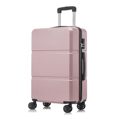 yonsly Trolley Reisekoffer L Roségold mit 4 Rollen in gold von YONSLY