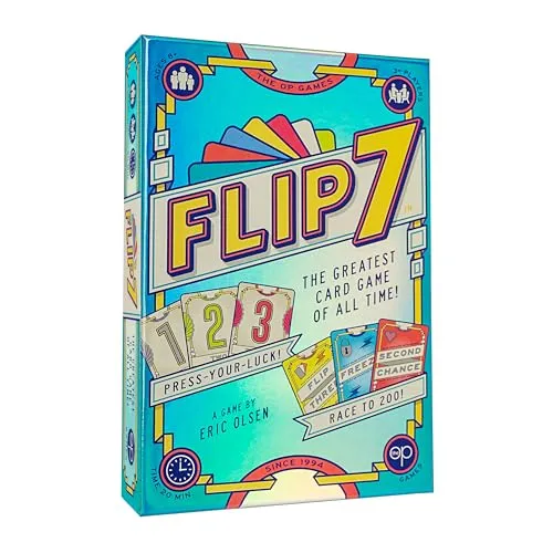 Asmodee Flip 7 (ENG) - Taktisches Kartenspiel - Brettspiel mit einzigartigem Spielmechanismus: Deck die Karten auf, ohne doppelte Zahlen zu finden! Mit Spezialkarten für Extrapunkte und strategischen Entscheidungen sorgt Flip 7 für spannenden Spielspaß.