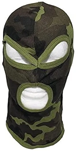 MFH Balaclava, 3-Loch, dünn, 100% Baumwolle (DE/NL/SE/PL, Alphanumerisch, Einheitsgröße, M 95 CZ tarn)
