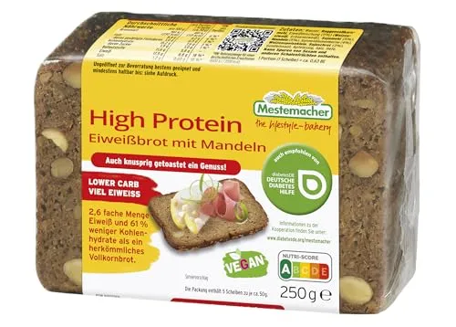 Mestemacher High Protein Eiweißbrot mit Mandeln, 250 g von Mestemacher