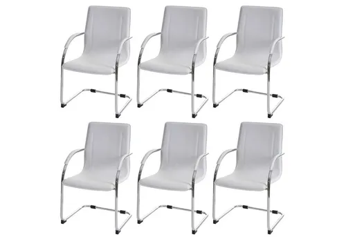 PROREGAL® Besucherstuhl Konferenzstuhl Sammy, HxBxT 93x56x56cm, Sitzhöhe 47cm, Farbe (6 St), bequem mit Armlehnen, stabil, elegant und pflegeleicht