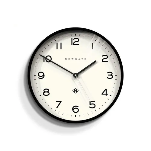 Newgate Number Three Echo Wanduhr in Schwarz