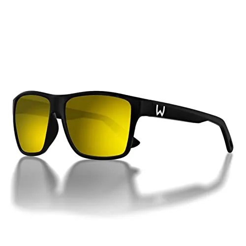 Westin W6 Street 200F Matte Black Brown Yellow Green - Polarisationsbrille - Sonnenbrillen für Unisex Erwachsene, ideal zum Fischen mit 100% UV400 Schutz und blaulicht-blockierenden Gläsern für optimalen Sehkomfort.