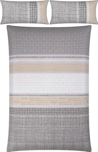 Erwin Müller Seersucker Bettwäsche Set, 3-teilig in grau von Erwin Müller