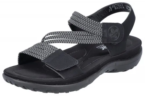 Rieker Damen Klassische Sandalen 64870 - Elegante Freizeitschuhe für den Sommer - Klassische Damen Sandalen aus Kunstleder mit flachem Absatz und Klettverschluss. Ideal für entspannte Tage am Strand oder in der Stadt.