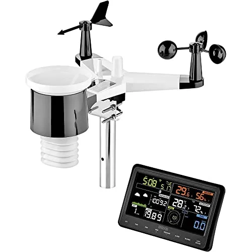 Eurochron EFWS 2900 Funk-Wetterstation - Wetterstation mit drahtlosem Außensensor für präzise Wetterdaten, 12-24 Stunden Vorhersage und App-Zugriff für aktuelle Messwerte auf Smartphone oder Tablet.