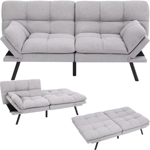 Makika Schlafsofa Klappsofa - Flexibles Gästebett mit verstellbaren Armlehnen - Sofas & Sessel - 3-Sitzer Schlafcouch, klappbar und anpassbar mit 4-fach verstellbaren Armlehnen, ideal für Gäste und platzsparend.