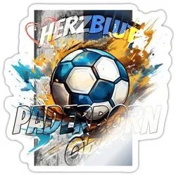 Spreadshirt Herzblut Paderborn 07 Fußballfans Sticker Aufkleber, 10 x 10 cm, Weiß glänzend - Weiß