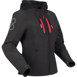 Bering Motorradjacke Rotor Softshell Damen - Wasserdichte und atmungsaktive Motorradjacke mit abnehmbarer Kapuze, ideal für Sicherheit und Komfort beim Fahren. 5 praktische Taschen und reflektierende Details sorgen für Sichtbarkeit.